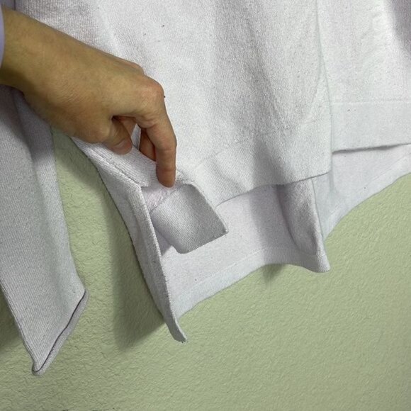 French Connection High Low Terry Cloth Sweater Lilac Purple Soft Pleat Back XS - Picture 3 of 10